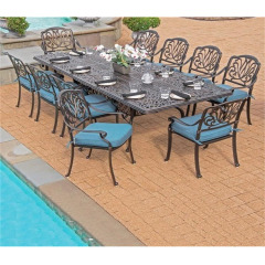 Noble house outdoor furniture  cast aluminum outdoor bronze dining set