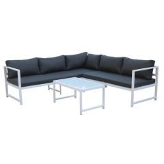 YOHO Outdoor 4 pcs popular furniture sofa set KD design  garden Leisure  rattan Aluminum living room sofa set without arm