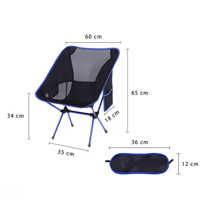 YOHO Outdoor folding portable lightweight camping fishing lazy leisure backrest beach moon fishing chair with back with bag