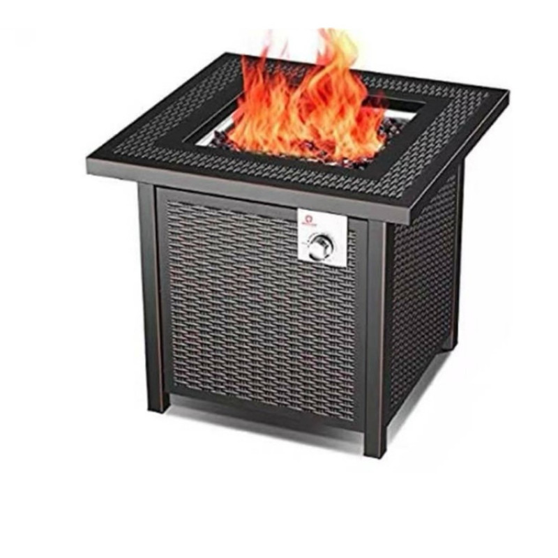 Wholesale ISO9001 CE outdoor gas table stainless gas fire pit square garden firepit table