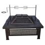 32 Inch 3 in 1 outdoor bonfire square metal BBQ fire pit outdoor patio garden backyard steel fire pit with lid