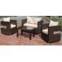 Outdoor casual conversation set leisure rattan table and chair 4pc studio couch