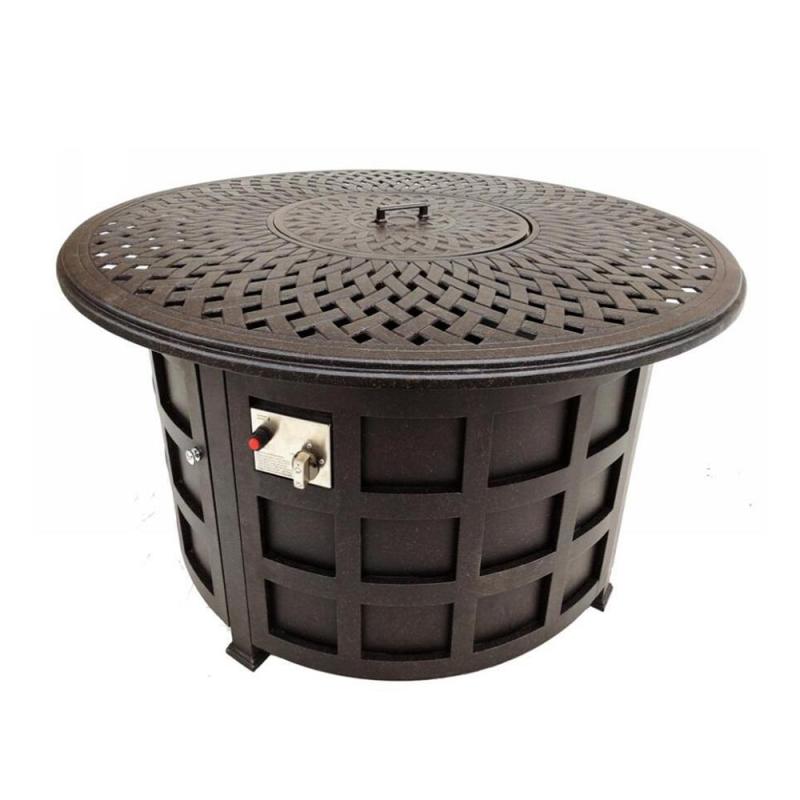 High quality round outdoor garden portable propane gas fire pit sofa set