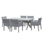 6 Seats Alu Rattan Garden Table and Chair Outdoor Dining Set Furniture  Aluminum Patio Dining Table Set