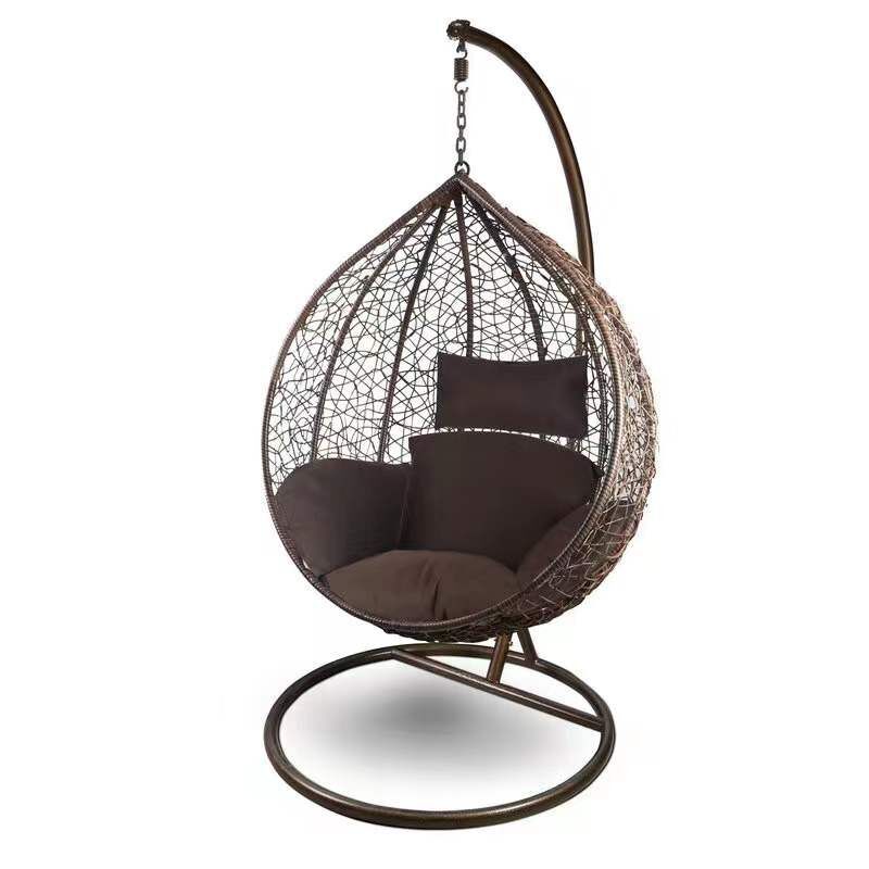 Outdoor Patio Hanging Swing Egg Char With Stand Rattan Egg Chair