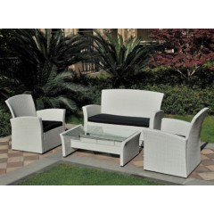 Outdoor casual conversation set leisure rattan table and chair 4pc studio couch