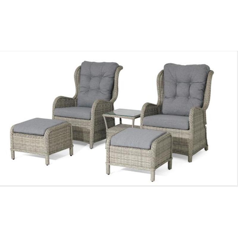 Waterproof 5 pcs Patio Rattan Sofa Garden Sofa Outdoor Furniture Cafe Sofa Set