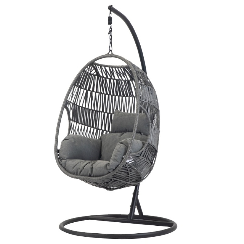 Outdoor Rattan Wicker Furniture Patio Egg Chair With Steel Hanging Egg Chair