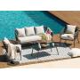 YOHO 4 pcs Outdoor garden furniture Aluminum KD rope conversation sofa set lounge sofa set sectional couch set