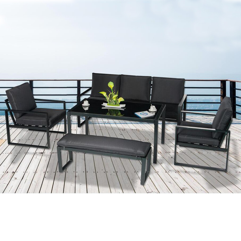 Outdoor Metal Furniture Sofa Sets Multi-function Aluminum Patio Conversation Sets