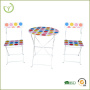 Garden Patio Simple Steel colorful Cheap Folding Chair restaurant cafe facilities Lightweight 3Pcs Table Set