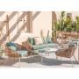 Luxury rope weave sofa set outdoor  rope  braided table chair set furniture