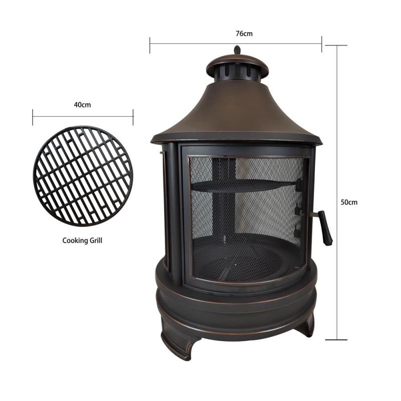 Outdoor black high-heat-resistant paint   with cast iron grills cooking fire pit