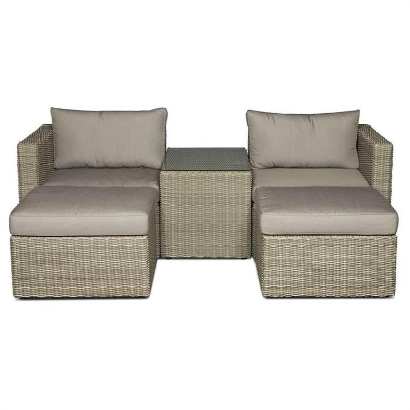 Wholesale outdoor rattan soft patio lazy rattan sectional sofa furniture set bed Outdoor multifunctional sofa set