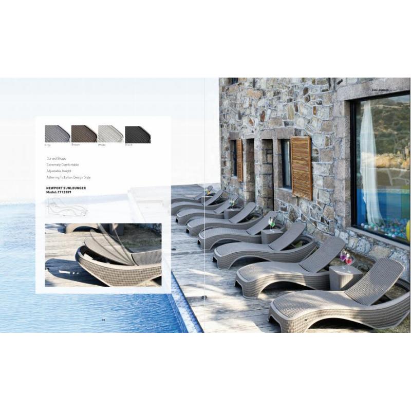 YOHO Hot Sale Outdoor aluminum PVC belt stacking pool side sun lounger beach reclining chaise lounge recliner chair