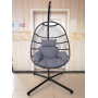 Garden Rattan PE Wicker Hanging Egg Chair Swing With Stand Egg Chair