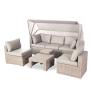 Garden sofa set aluminum frame half round rattan table and sofa set