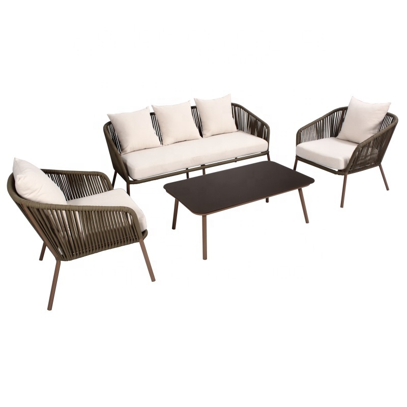 Yoho In Stock Large set wicker soft PE wicker rattan outdoor furniture 6 seater set Sectional sofa  set