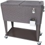 Outdoor rolling steel PU beer cooler box cart on wheel Beverage Cooler Ice Bucket Rolling Cart for party BBQ