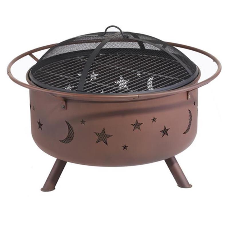 Outdoor Patio Camping Metal Hollow Out Small Moon and Star Fire Pit