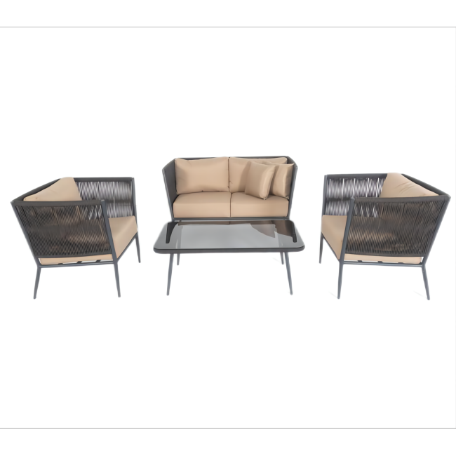YOHO Outdoor furniture Modern design garden patio Furniture rattan sofa sets conversation rope sofa set