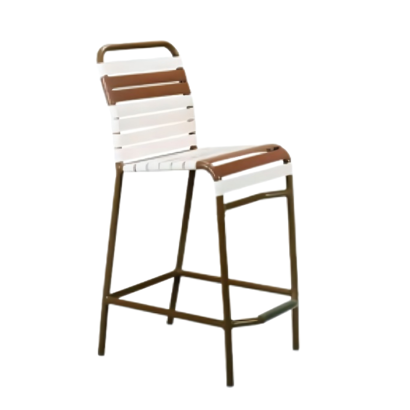Outdoor indoor High Stool aluminum bar chair stripe PVC belt counter kitchen cafe restaurant using metal chair fashion