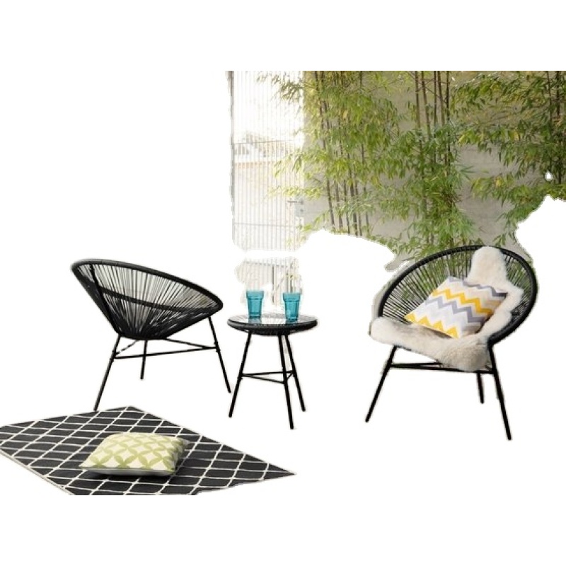 Outdoor luxury patio  aluminum table and chairs set  3pc Bistro Set