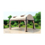 Outdoor 3*3 square garden rattan wrought iron folding gazebo