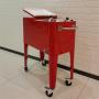 Metal Rolling Patio Cooler Cart/Ice Chest/Hand Push Beverage Cart
