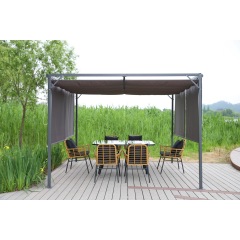 YOHO Outdoor All Weather Garden Pergola Gazebo Waterproof Pergola Opening Roof sunshade outdoor gazebo