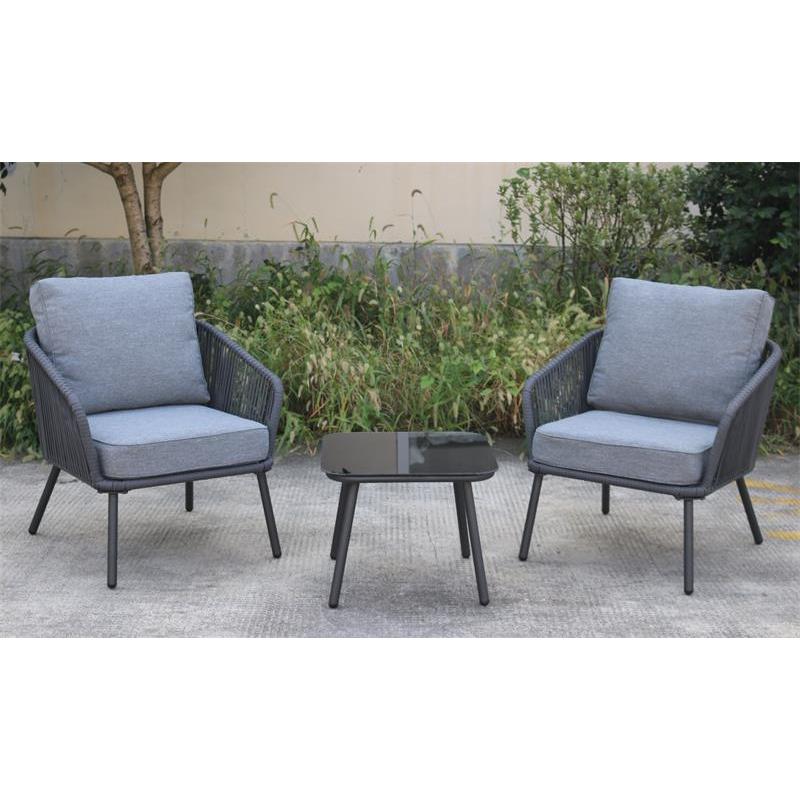 Outdoor luxury patio  aluminum table and chairs set  3pc Bistro Set