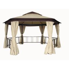 12'x12' Rome double top outdoor garden gazebo with PU coating polyester and mosquito net side wall