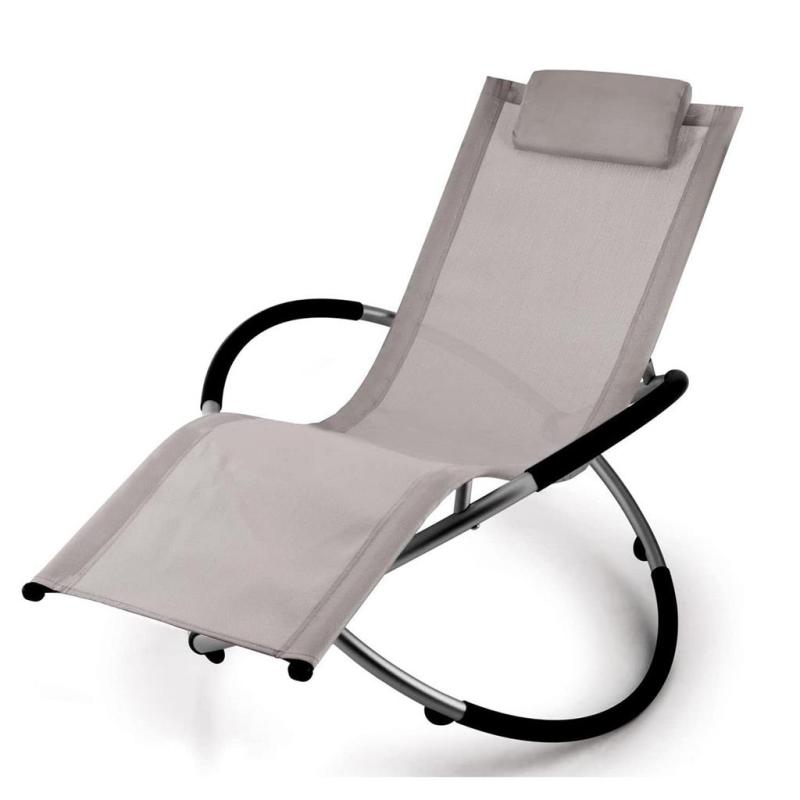 Outdoor metal furniture folding sunlounger beach sunbed garden steel foldable beach sun lounger chair