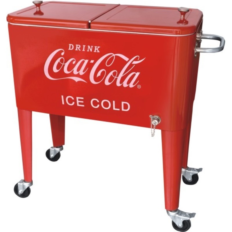 Mobile beer keg 80-Quart Steel Beverage Cooler Ice Bucket Rolling Cart for outdoor