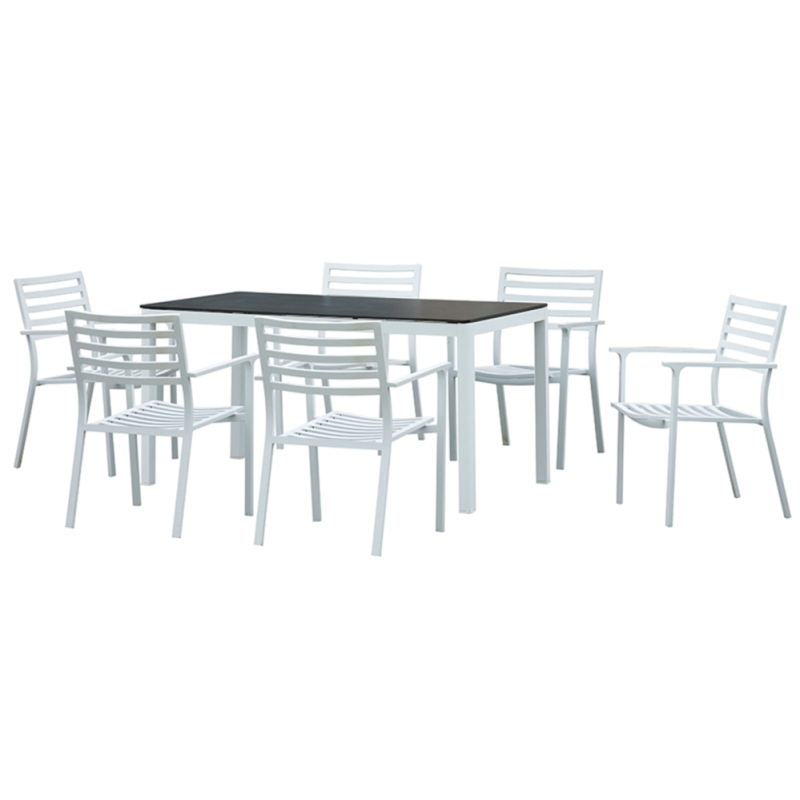 Nordic minimalism all aluminum chairs and table for outside 7pc garden bistro set 2018 new product
