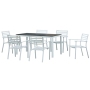 Nordic minimalism all aluminum chairs and table for outside 7pc garden bistro set 2018 new product