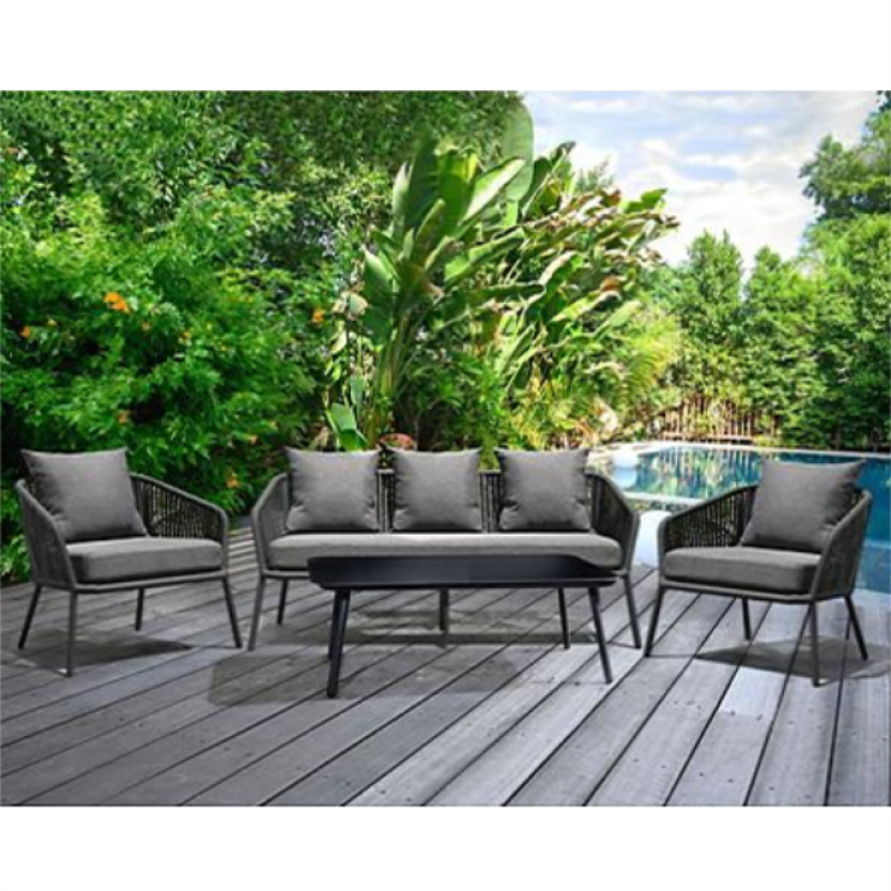 Modern Outdoor  aluminum Furniture 4pc Conversation Set