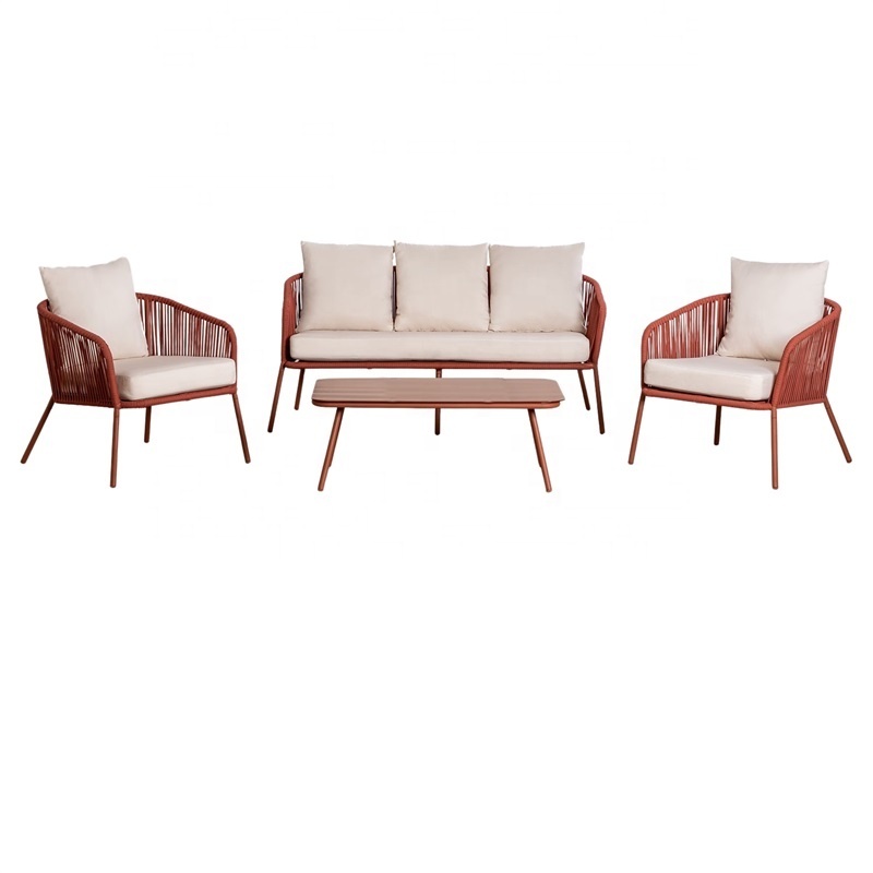 Yoho Hot Sale  Garden Sofa Set Furniture 4pcs Conversation Garden Sofa Set