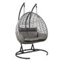 Yoho High Quality Double swing chair 2 seat Rattan Wicker Egg hanging chair with 220kgs loading capacity