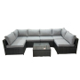 YOHO Hot selling 7PCS Garden Sets aluminum sofa patio rattan furniture outdoor table and chairs
