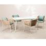 Yoho Hot Sale Luxury Modern Rope Dining Set Garden Furniture Waterproof Woven Outdoor Tables and Chairs