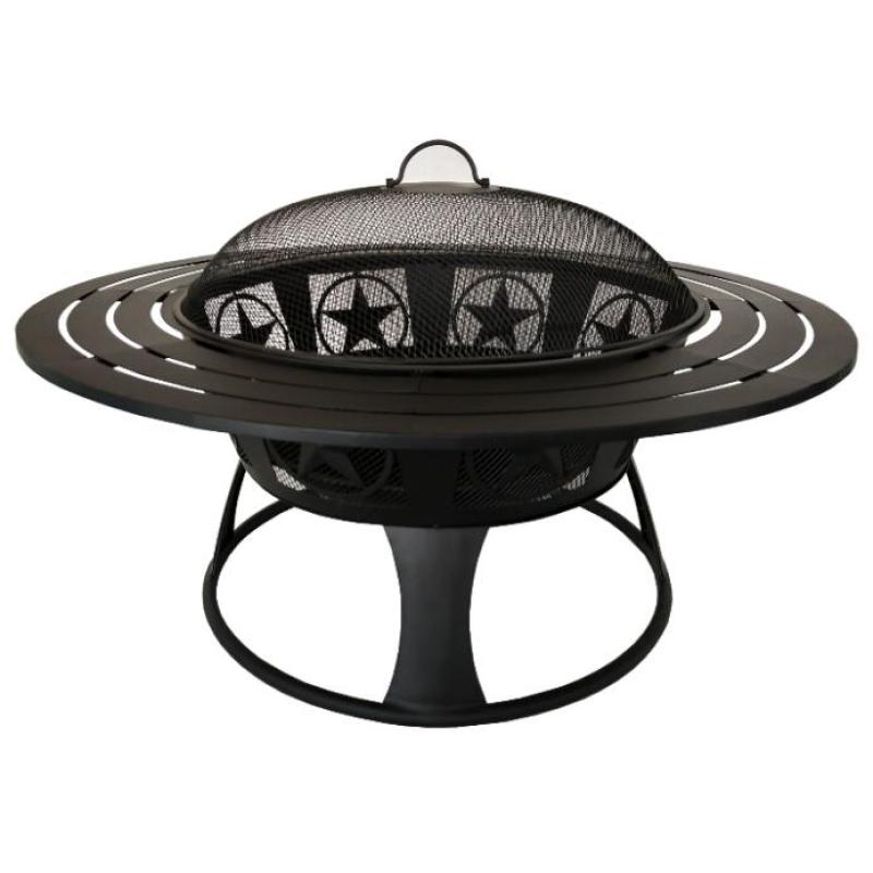 YOHO  Outdoor Garden Square Wood Fire Pit Log Grate Burner patio fire place with Screen Cover  Poker Tool, Great BBQ Grill
