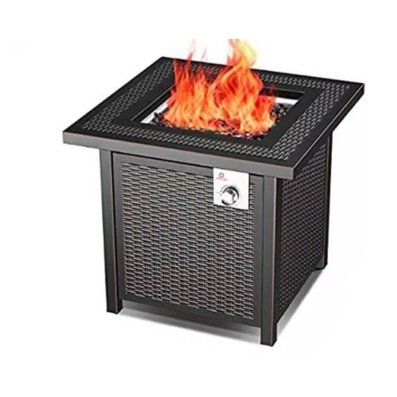 Wholesale ISO9001 CE outdoor gas table stainless gas fire pit square garden firepit table