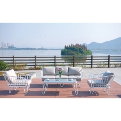Yoho new design aluminum sofa set for garden  lounge sofa set fabric sofa set designs