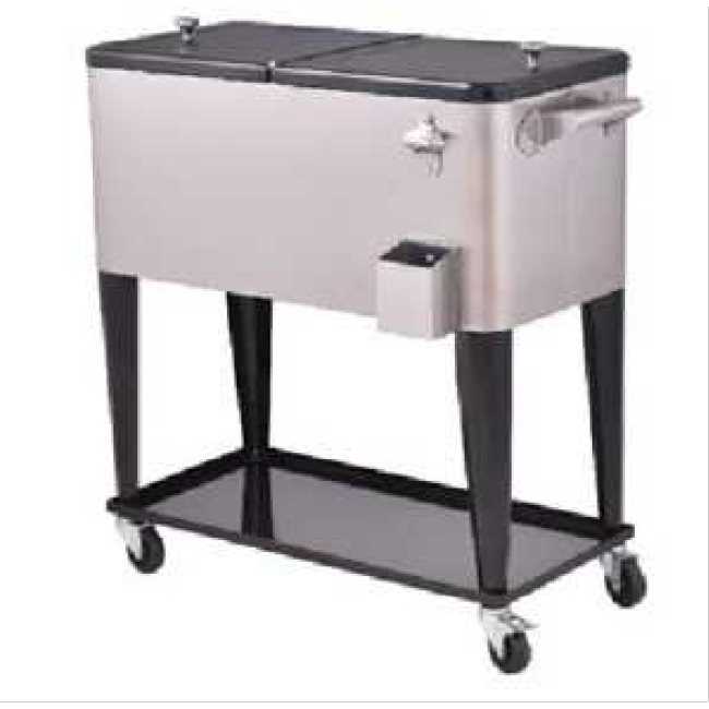 YOHO Hot Sale Metal Camping/Party cooler cart Beverage /beer/wine/drink cooler Ice Bucket with storage lid