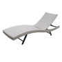 Garden patio outdoor Poolside Rattan Chaise Lounger 5 Position Back Adjustable Sun Lounger