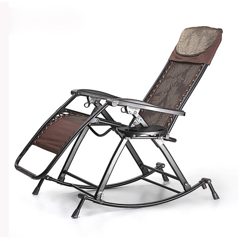 Outdoor Rocking Reclining Chaise Sun Lounger For Noon Break Elder Population Zero Gravity Beach Chair