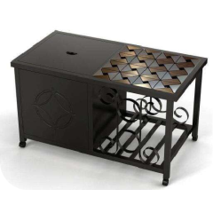 Yoho Slat Top Fire Pit Table Metal Backyard Patio Garden Outdoor Fire Pit