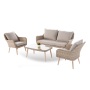 New product braid woven table and chairs for garden causal conversation rattan sofa rattan rope furniture