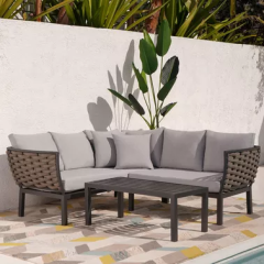 Yoho modern outdoor plastic sofa rattan sofa set UV  resistance garden sofa